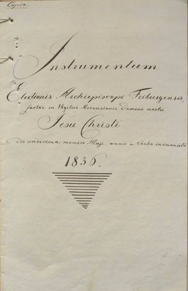 Titelseite Wahlniederschrift (aus: EAF, B1/85)